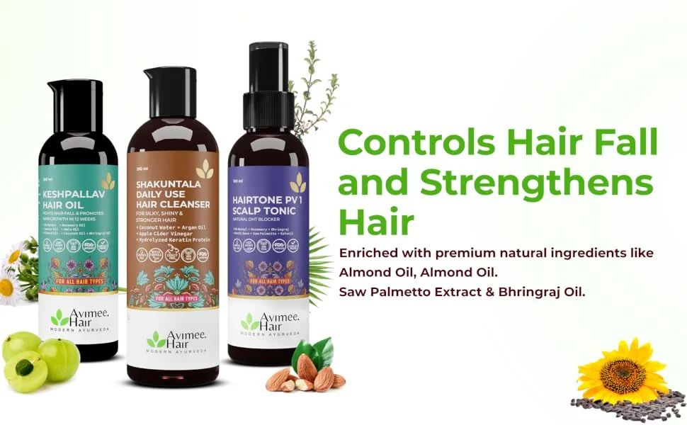 Avimee Herbal Anti Hairfall Kit | Complete Hair Care Routine | Strengthens Roots and Controls Hair Fall-5