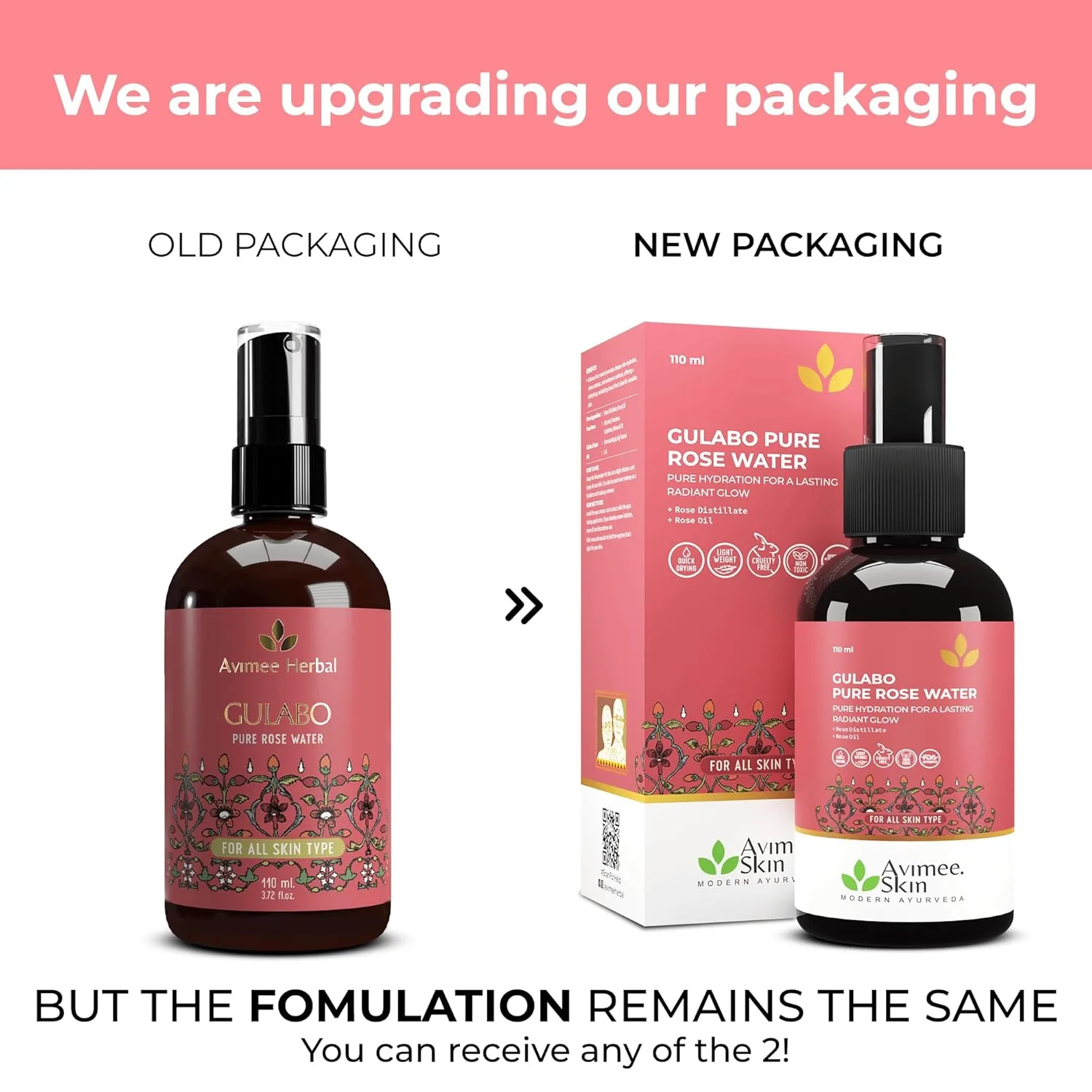 Avimee Herbal Gulabo Pure Rose Water Cleansing & Toning
