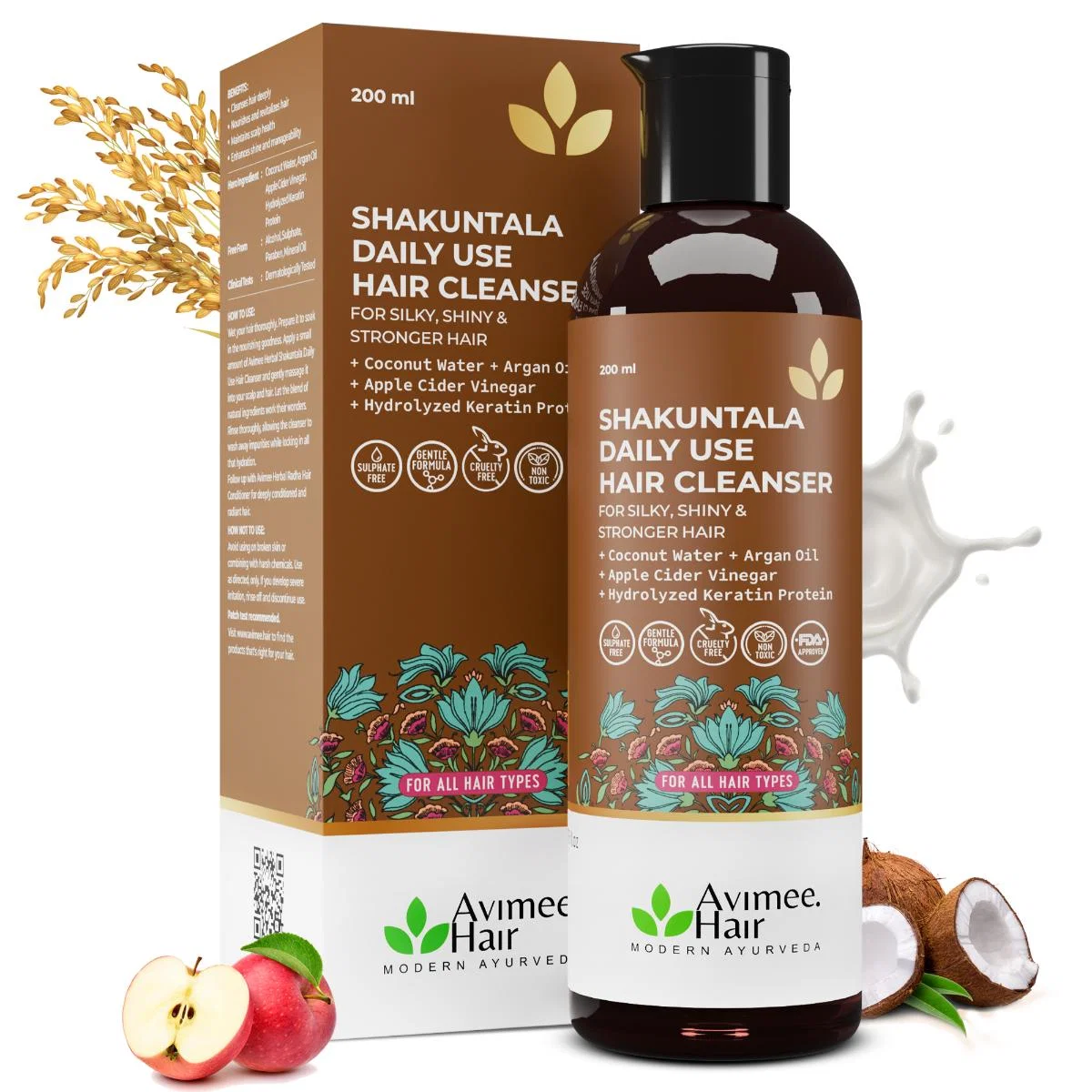 Avimee Herbal Hair Growth Kit | Complete 3-Step Ayurvedic Hair Care Routine | Keshpallav Oil, Shakuntala Cleanser & Scalptone Serum-3