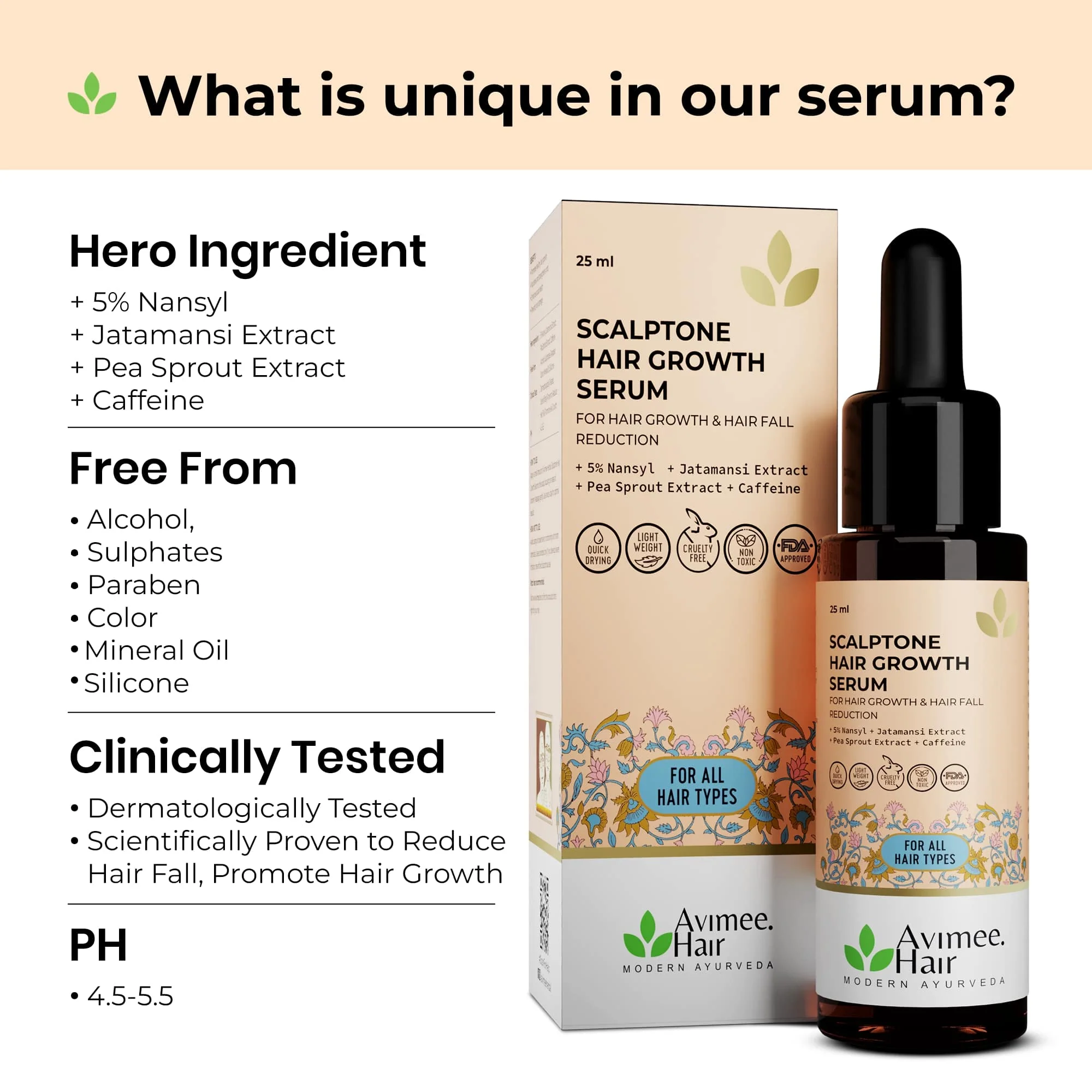 Avimee Herbal Hair Growth Kit | Complete 3-Step Ayurvedic Hair Care Routine | Keshpallav Oil, Shakuntala Cleanser & Scalptone Serum-6