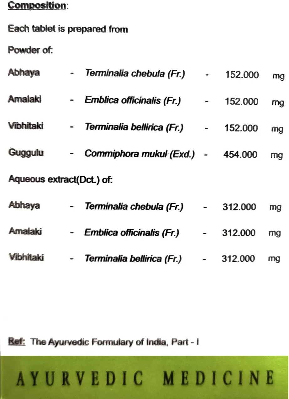 AVN Ayurveda Triphala Gulgulu DS Tablets | Double Strength Ayurvedic Formula-3