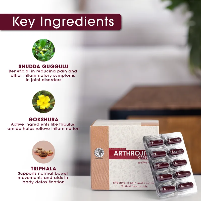 AVP Ayurveda Arthrojith Capsules | Herbal Joint Support | Vata Balancing Formula-7