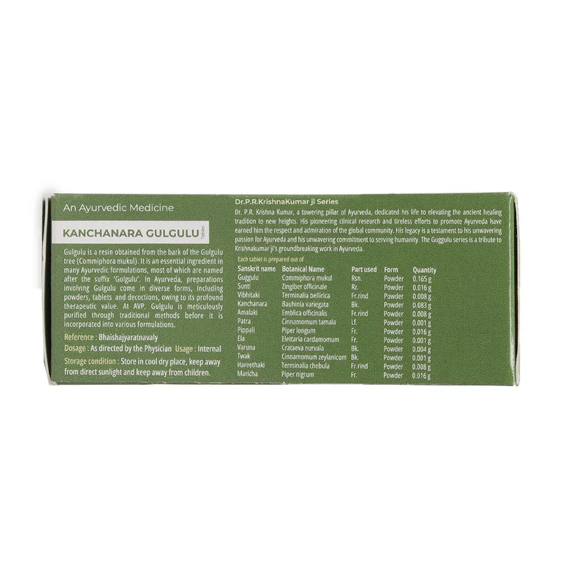 AVP Ayurveda Kanchanara Gulgulu Vatika Tablets | Traditional Ayurvedic Formulation | Lymphatic and Thyroid Support-3