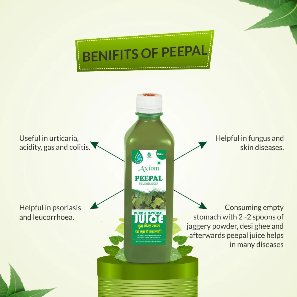 Axiom Peepal Swaras Juice | Pure Ayurvedic Leaf Extract | Skin & Digestion Support-2