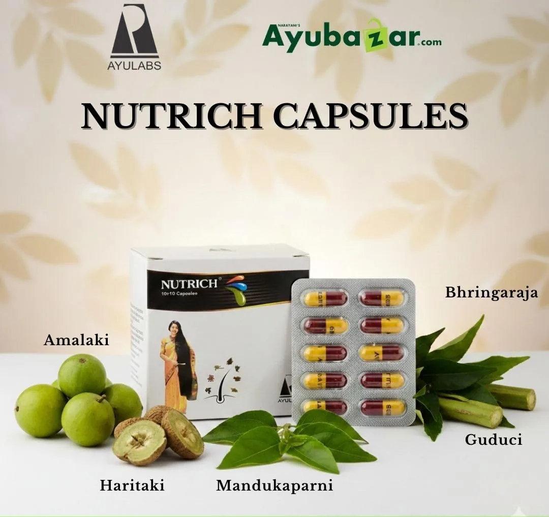 Ayulabs Ayurveda Nutrich Capsules | Natural Hair Nourishment Supplement | Scalp and Follicle Support-3