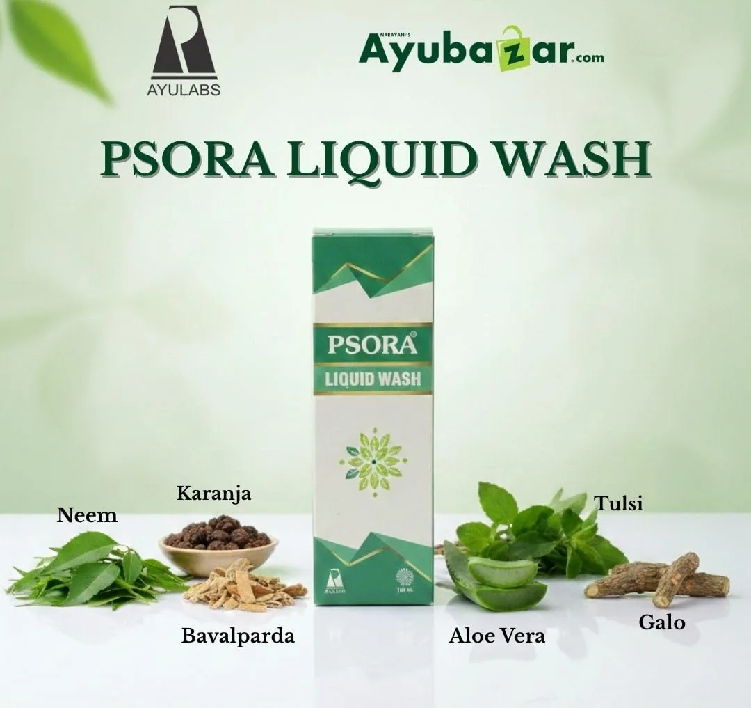 Ayulabs Ayurveda Psora Liquid Wash | Soothing Herbal Cleanser | Skin Relief Formula-3