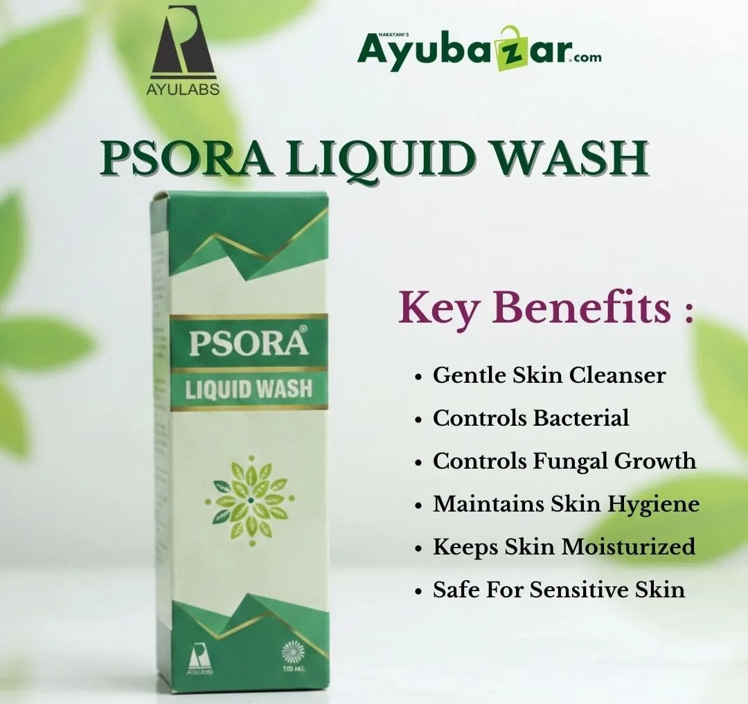 Ayulabs Ayurveda Psora Liquid Wash | Soothing Herbal Cleanser | Skin Relief Formula-4