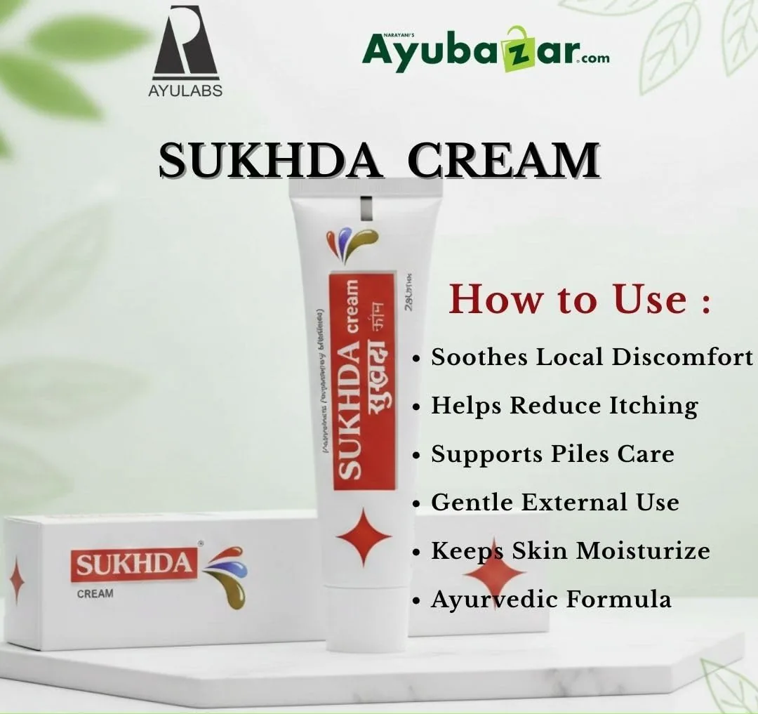 Ayulabs Ayurveda Sukhda Ointment | Soothing Herbal Cream for Piles and Fissures Discomfort-2