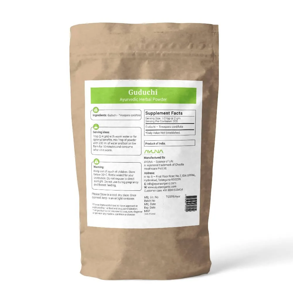Ayuna Guduchi Powder | Pure Giloy Churna | Natural Immunity and Digestion Support-2