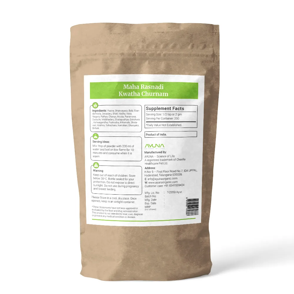 Ayuna Maha Rasnadi Kwatha Churnam | Classical Ayurvedic Decoction Powder | Musculoskeletal & Joint Wellness Support-2
