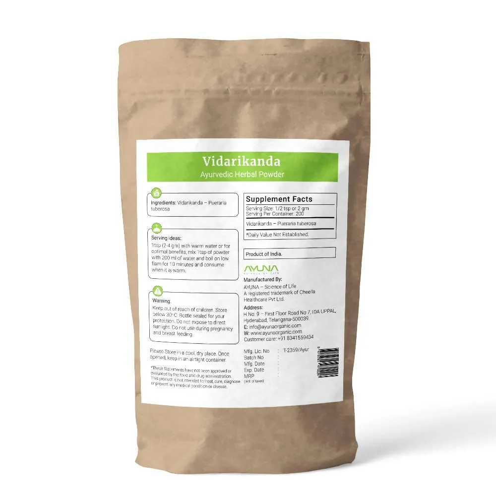 Ayuna Vidarikanda Powder | Ayurvedic Vitality & Strength Supplement | Pure Vidari Kanda-2
