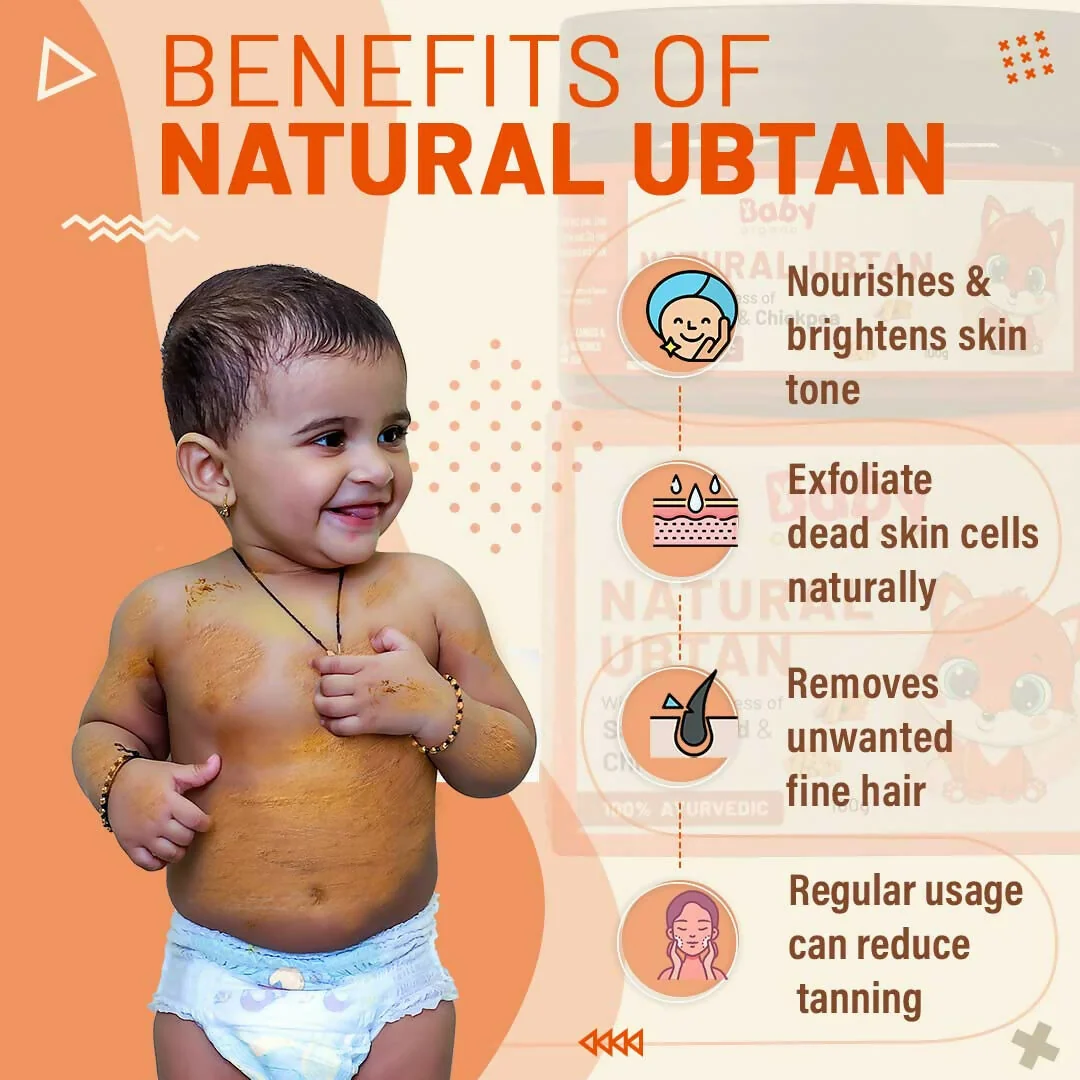 Babyorgano Natural Ubtan Face Pack | Ayurvedic Bath Powder | Skin Lightening and Tan Removal For Babies-1