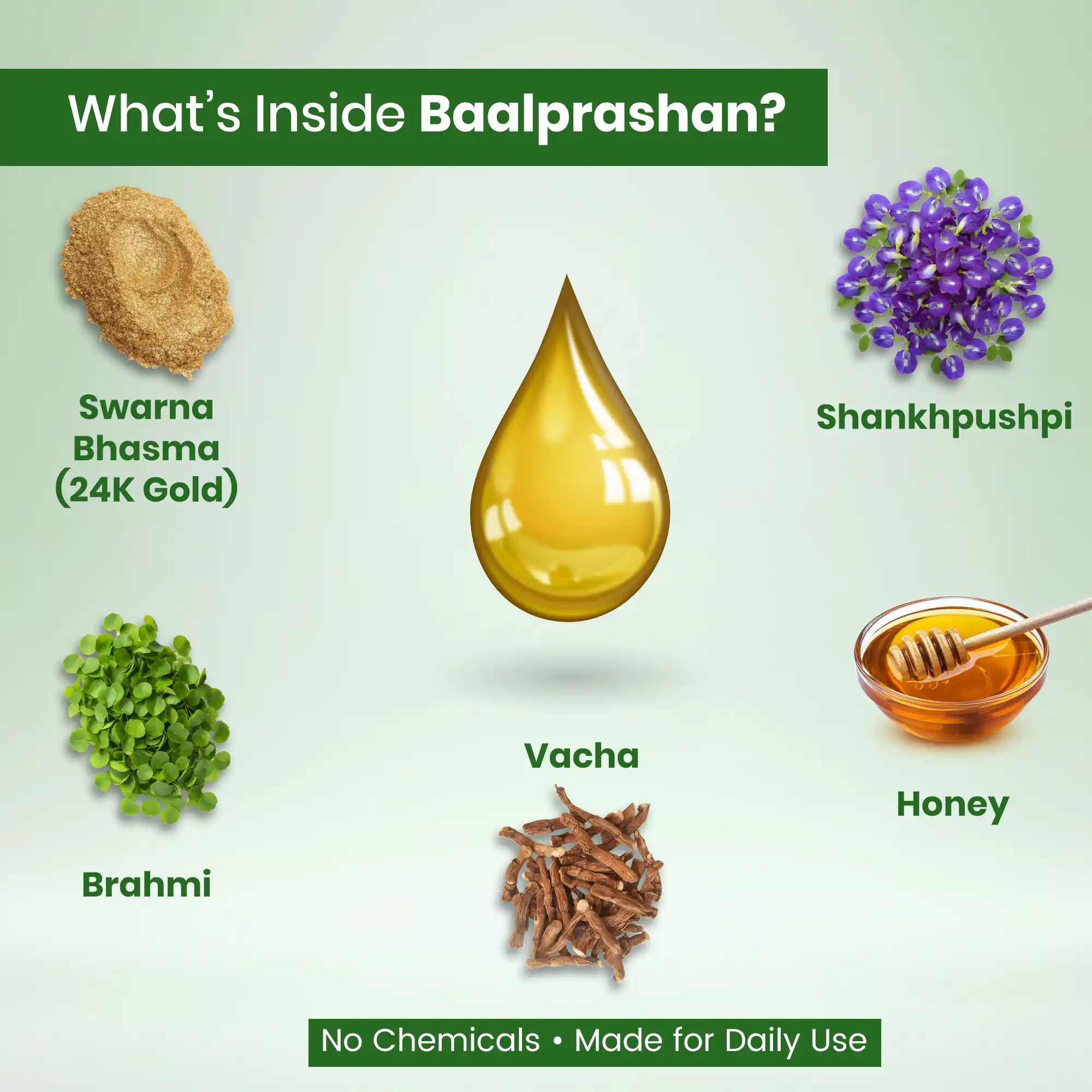 Babyorgano Swarnaprashan Drops (Baalprashan) | Ayurvedic Immunity Booster for Kids | 24K Gold & Herbal Formula-3