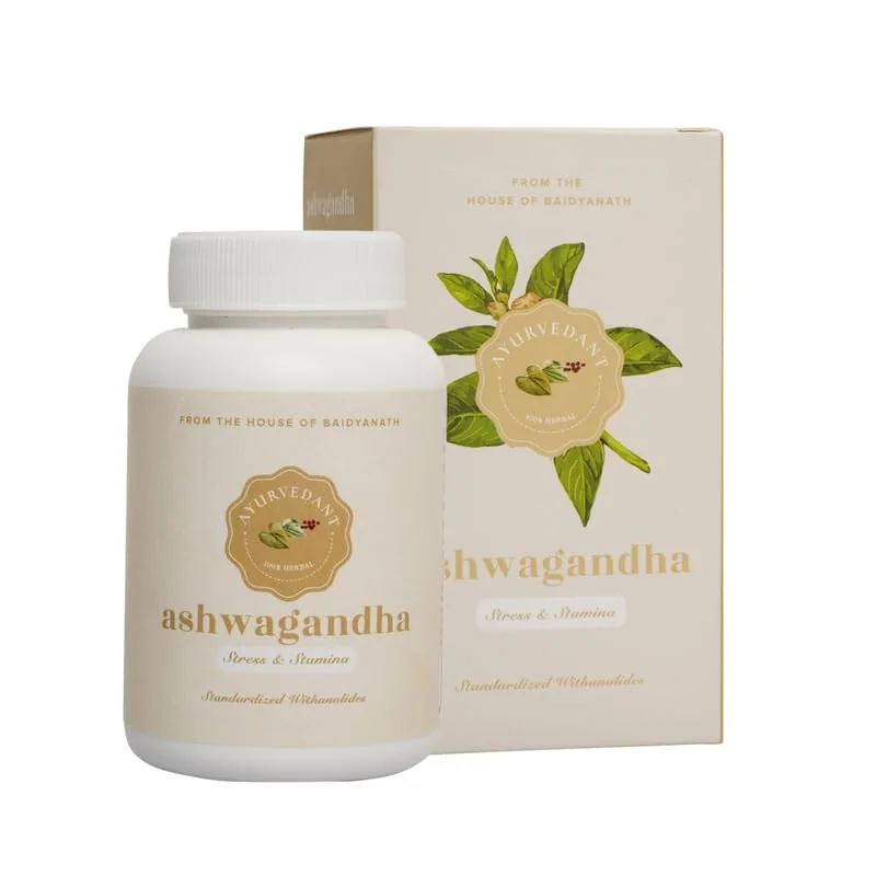 Baidyanath Jhansi Ayurvedant Ashwagandha Tablets | Pure Adaptogenic Extract | Stress Relief & Vitality Support