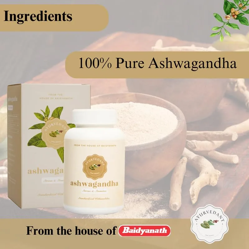 Baidyanath Jhansi Ayurvedant Ashwagandha Tablets | Pure Adaptogenic Extract | Stress Relief & Vitality Support-4