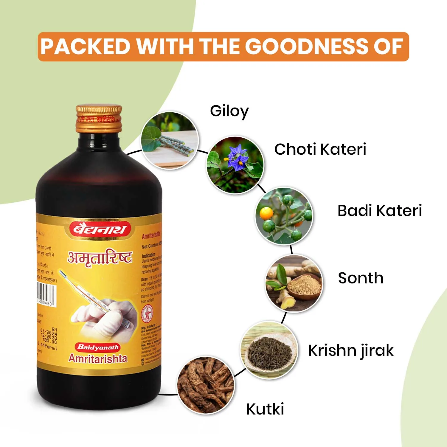 Baidyanath Jhansi Amritarishta | Traditional Ayurvedic Immunity Tonic | Giloy & Dashmool Formula-4
