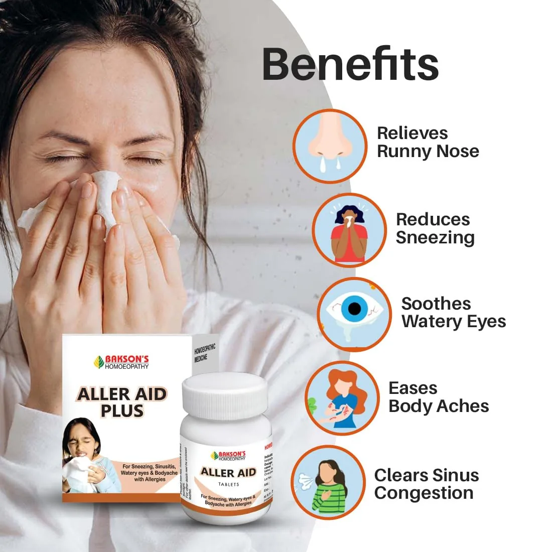 Bakson's Aller Aid Tablets | Homeopathic Allergy Relief | Natural Defense Against Sneezing & Runny Nose-2