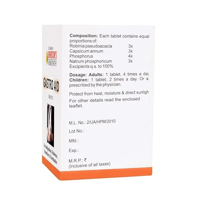 Bakson's Homeopathy Gastro Aid Tablets | Natural Digestive Support | Relief from Acidity & Gas-2