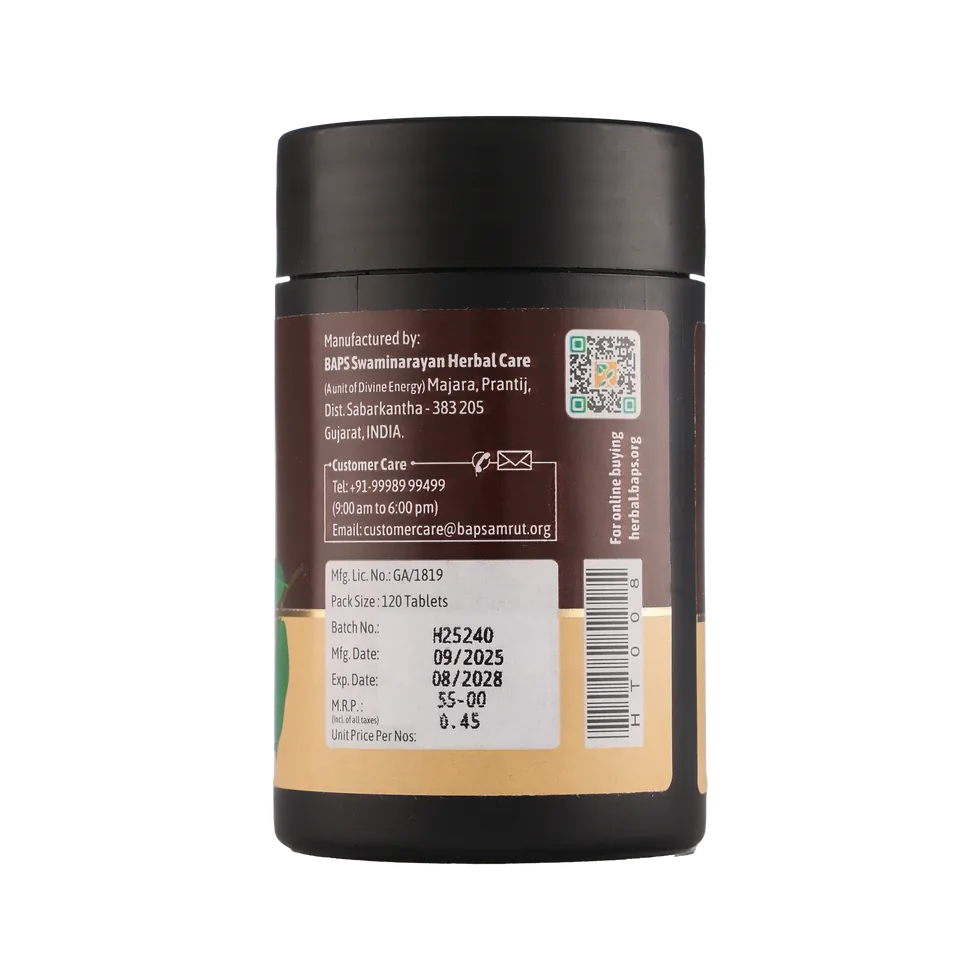 Baps Amrut Harde Tablet | Ayurvedic Digestive Support | Natural Haritaki Supplement-3