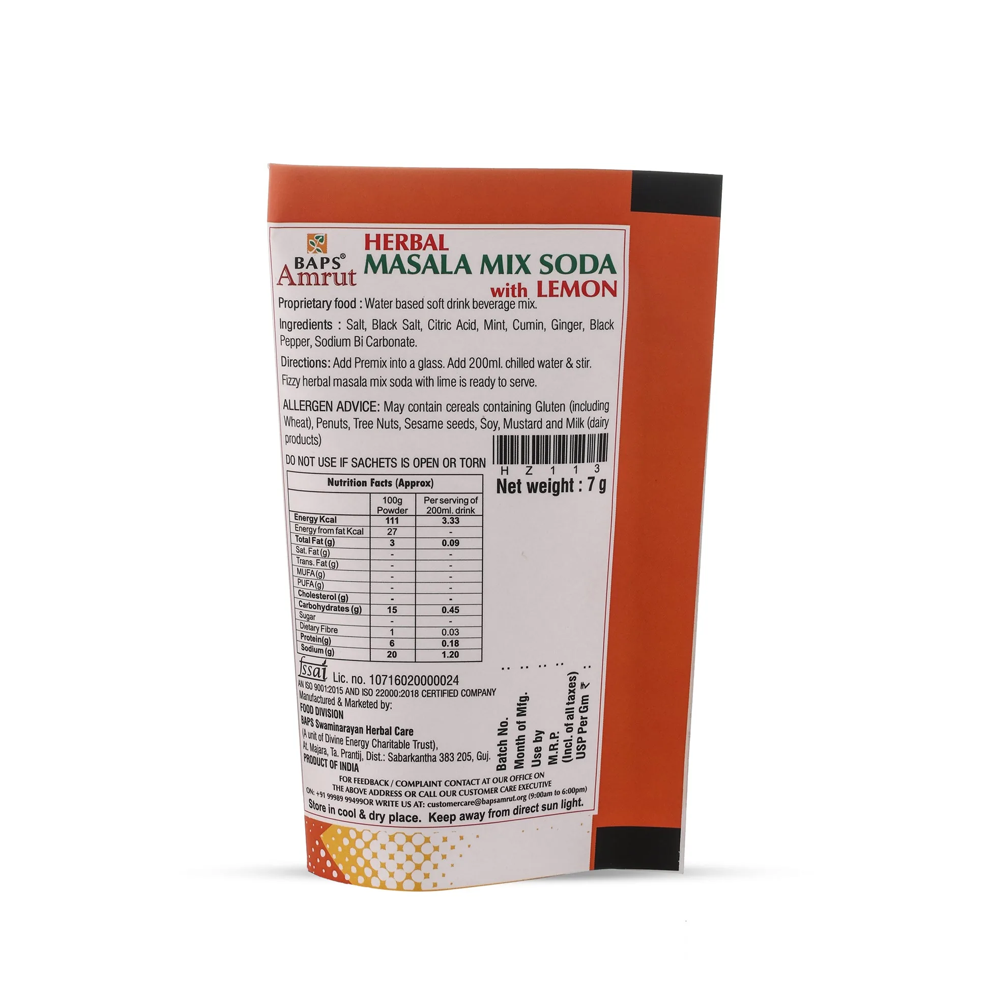 Baps Amrut Herbal Masala Mix Soda With Lemon | Effervescent Digestive Drink | Natural Acidity and Gas Relief-2