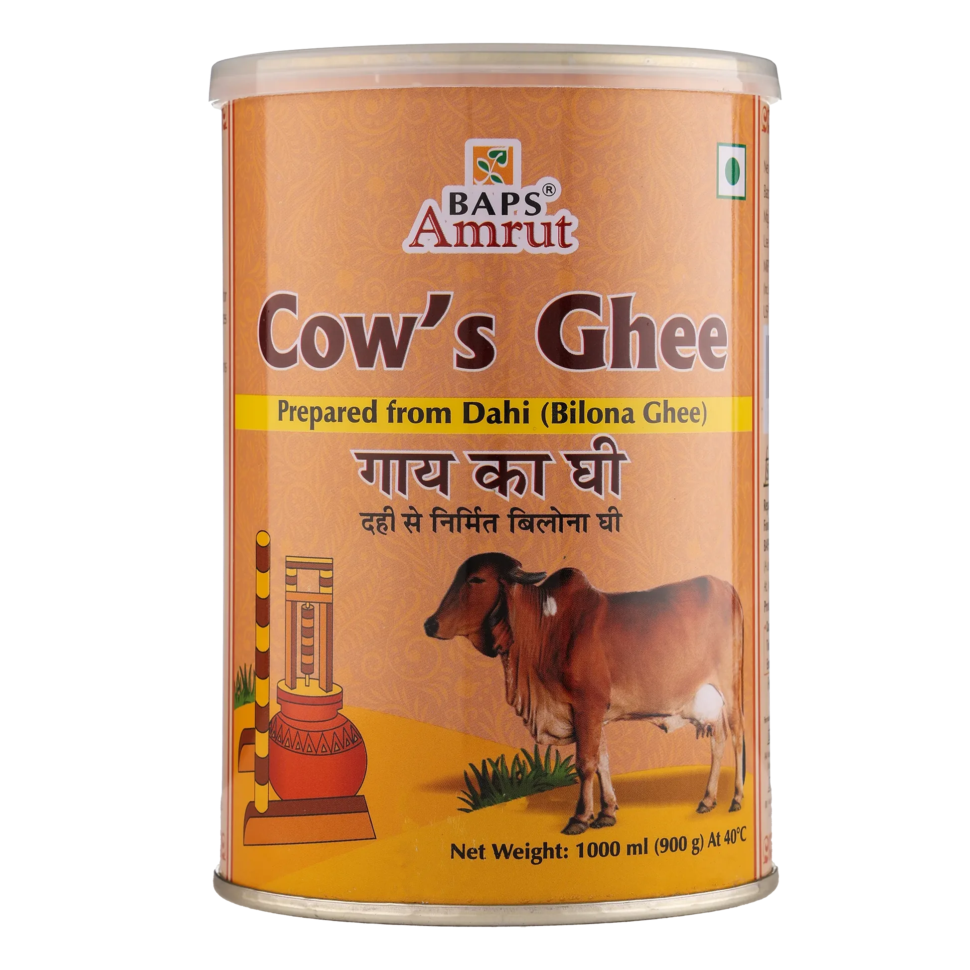 Baps Amrut Indian Cow's Ghee | Vedic Bilona Method Clarified Butter | 100% Grass-Fed Cow Ghee-2