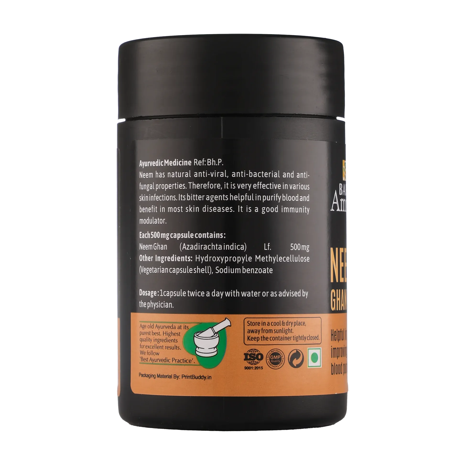 Baps Amrut Neem Ghan Capsules | Ayurvedic Blood Purifier | Natural Skin Health Support-2