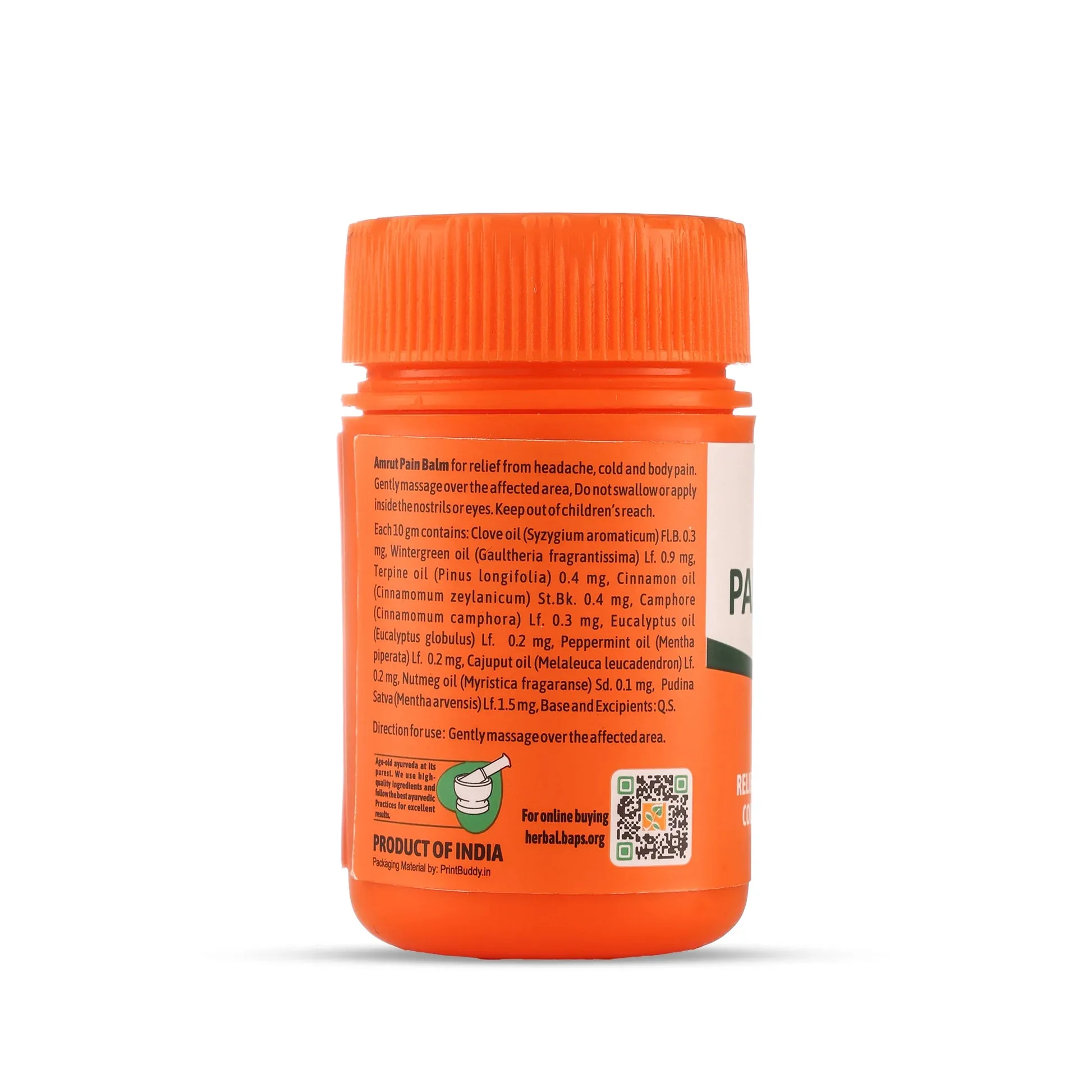 Baps Amrut Pain Balm | Ayurvedic Herbal Relief | Soothing Aromatic Oils-6