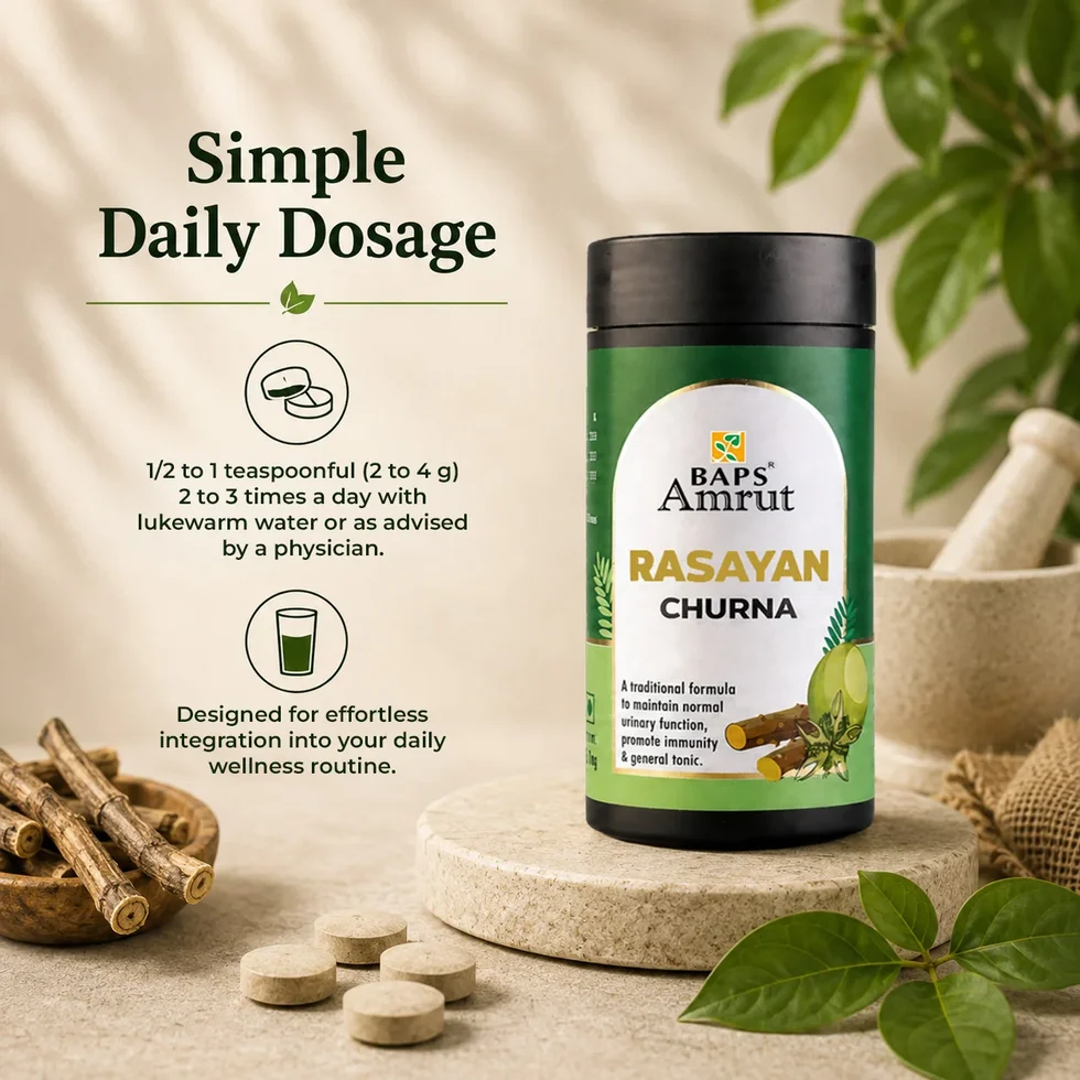 Baps Amrut Rasayan Churna | Ayurvedic Herbal Powder | Rejuvenating Wellness Support-5
