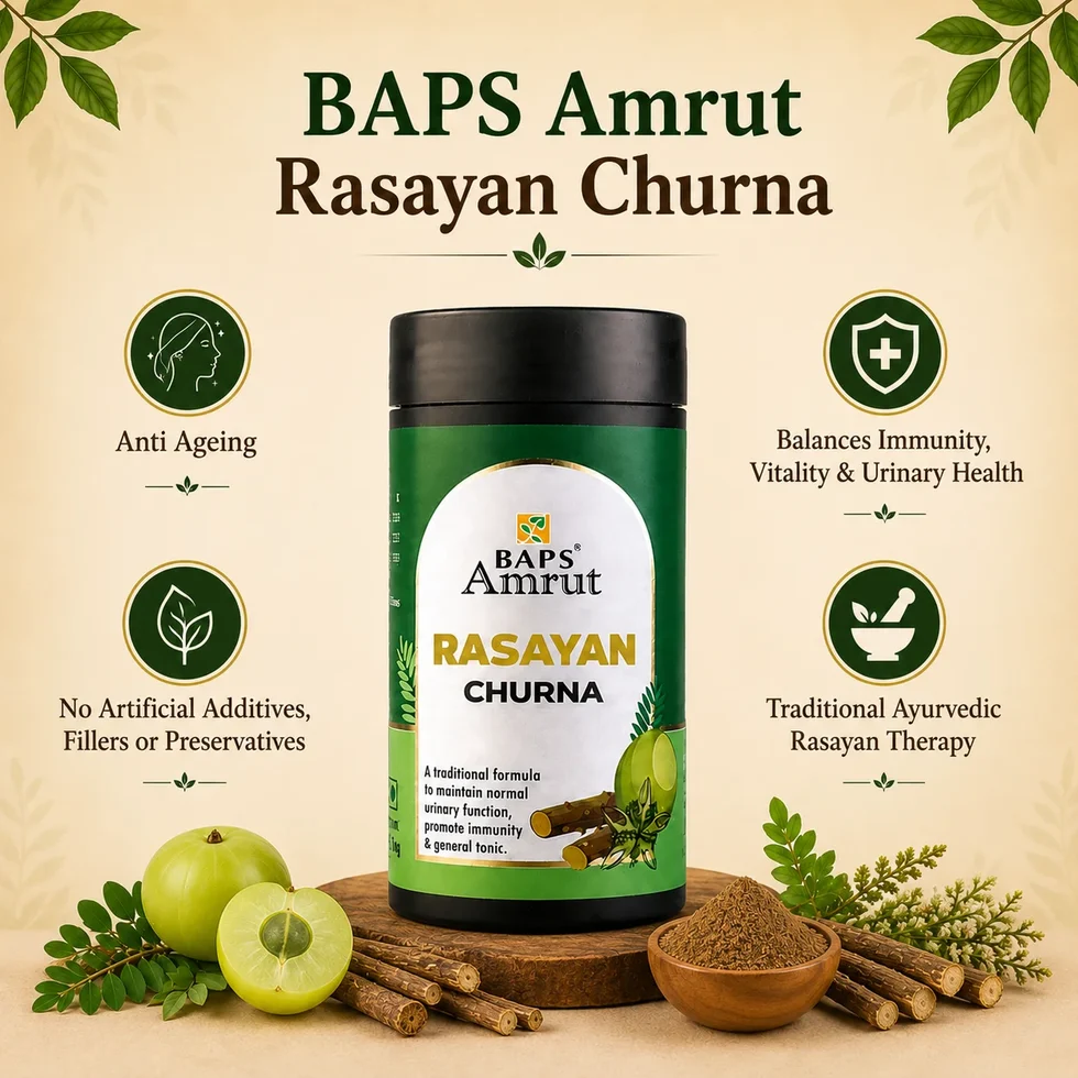 Baps Amrut Rasayan Churna | Ayurvedic Herbal Powder | Rejuvenating Wellness Support-6