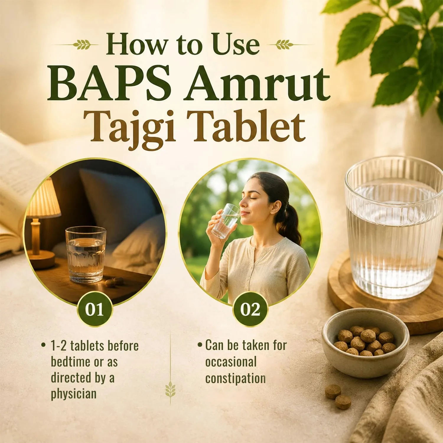 Baps Amrut Tajgi Tablets | Ayurvedic Digestive Aid | Constipation & Gas Relief-6