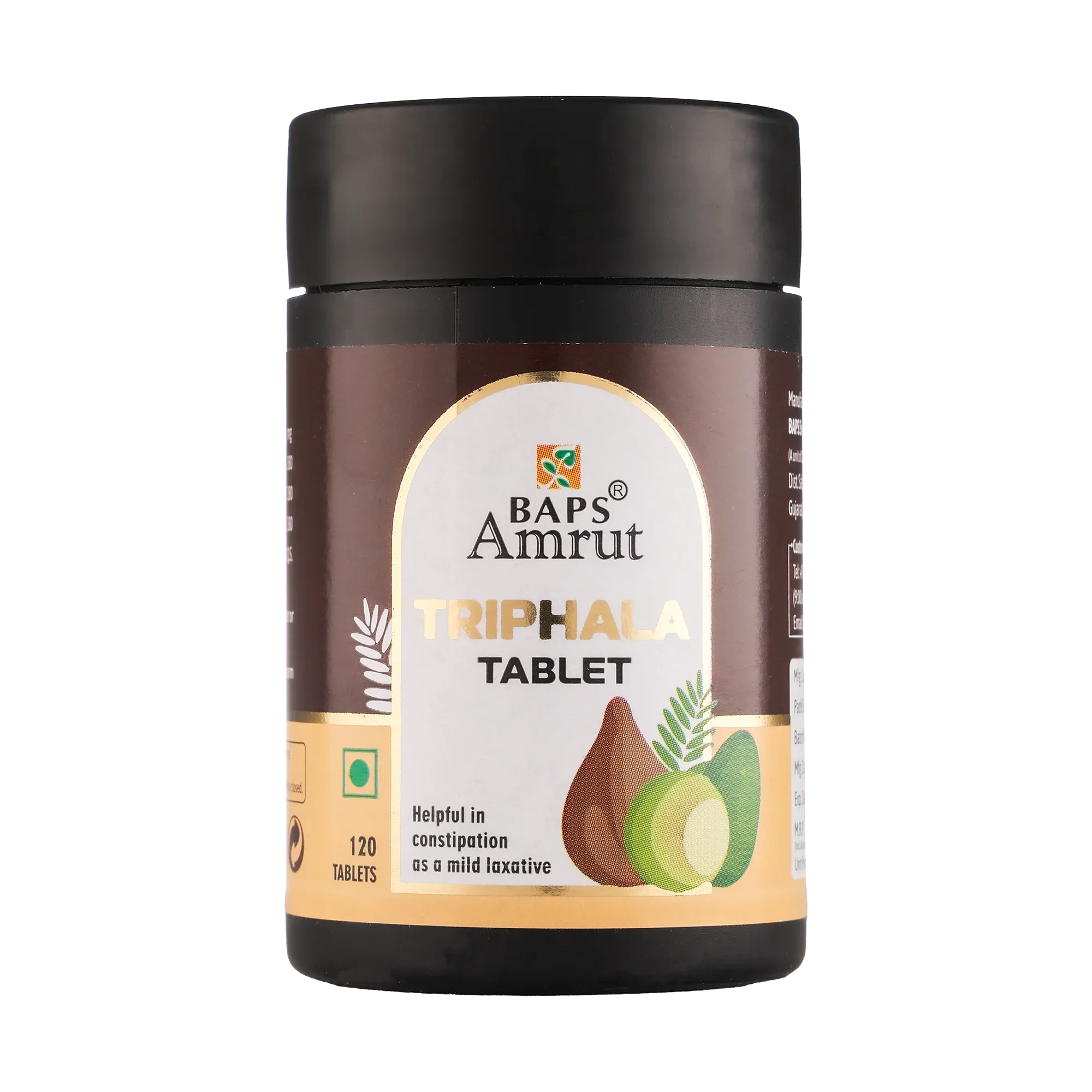 Baps Amrut Triphala Tablets | Ayurvedic Digestive Support | Natural Colon Cleanse & Detox-7