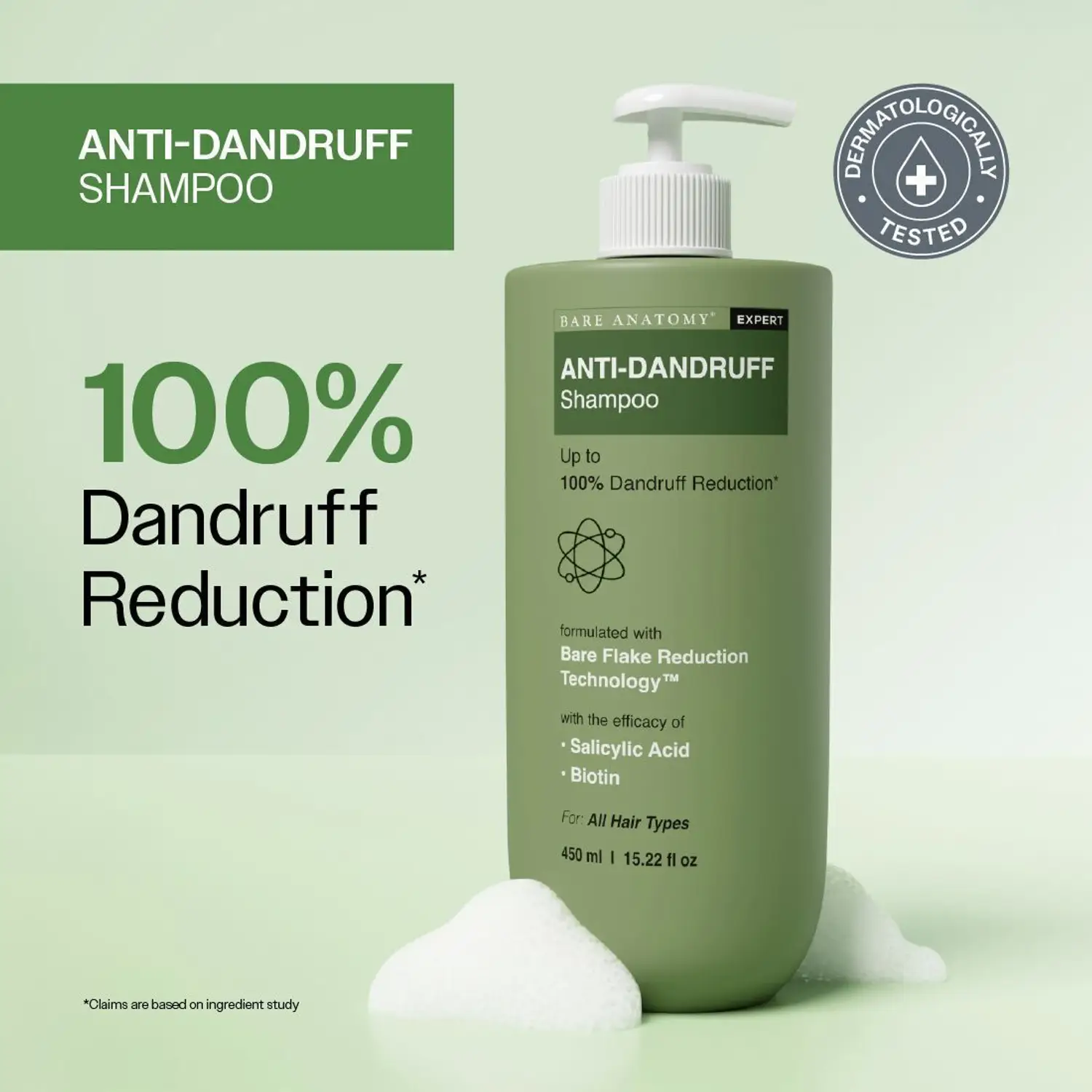 Bare Anatomy Expert Anti-Dandruff Shampoo | Salicylic Acid & Biotin Scalp Cleanser | Flake Control and Hair Strength-3