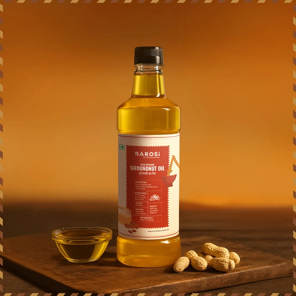 Barosi Groundnut Oil - Cold Pressed, Good For Healthy Heart Barosi Groundnut Oil - Cold Pressed, Good For Healthy Heart-Pack Size-1 l