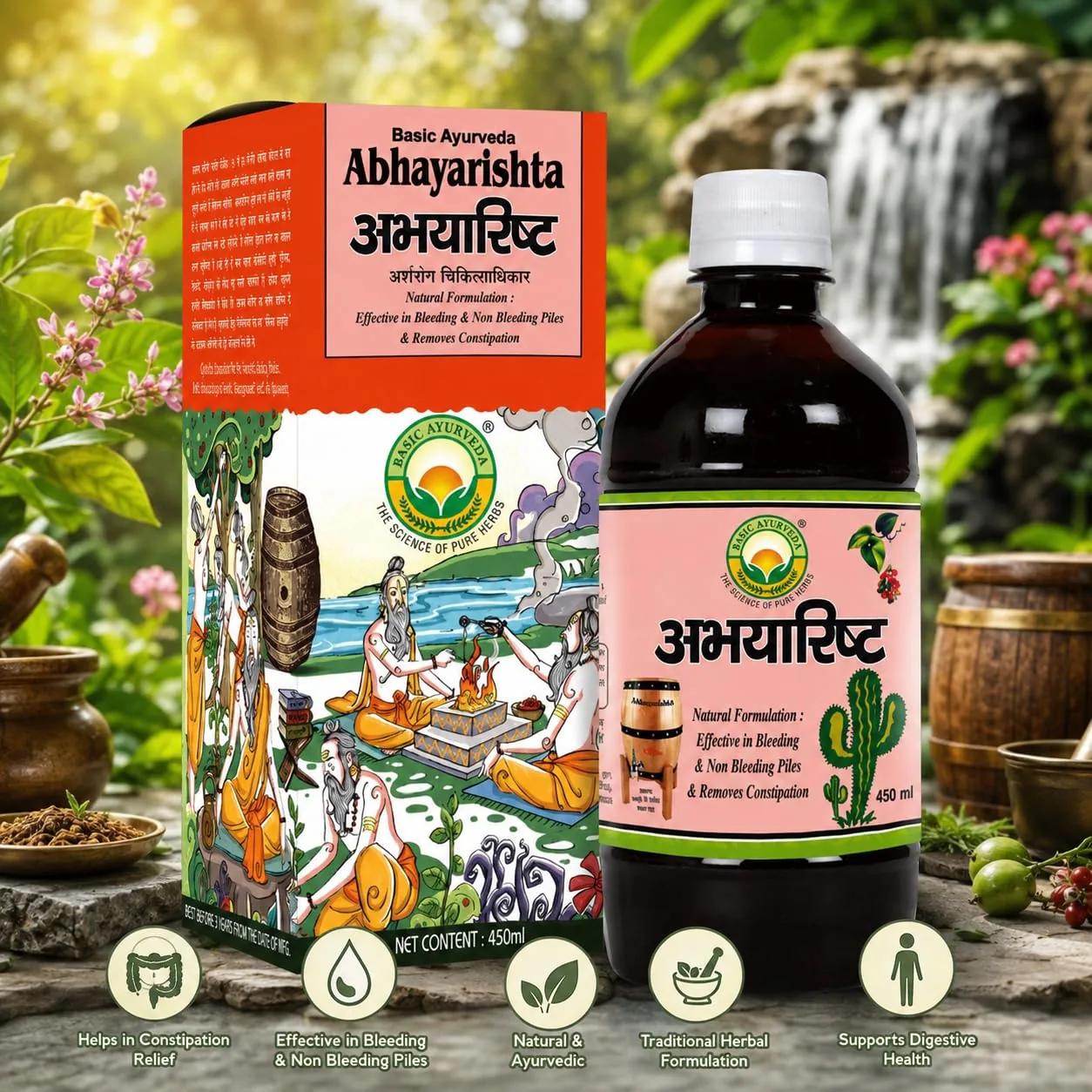 Basic Ayurveda Abhayarishta Syrup | Herbal Digestive Tonic | Traditional Gut Health & Constipation Support-2