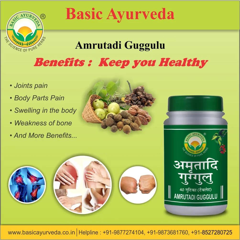 Basic Ayurveda Amrutadi Guggulu Tablets | Ayurvedic Joint & Metabolic Support | Traditional Vata Balancing Formula-4