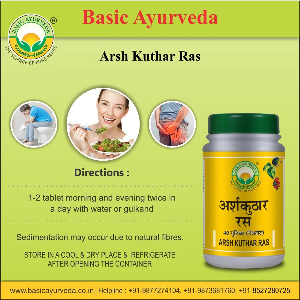 Basic Ayurveda Arsh Kuthar Ras Tablet | Classical Ayurvedic Formulation | Digestive & Bowel Support-5