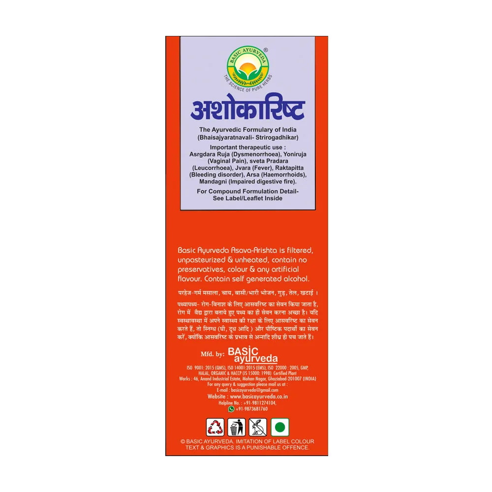 Basic Ayurveda Ashokarishta | Herbal Tonic for Women | Reproductive Health & Hormonal Balance Support-5