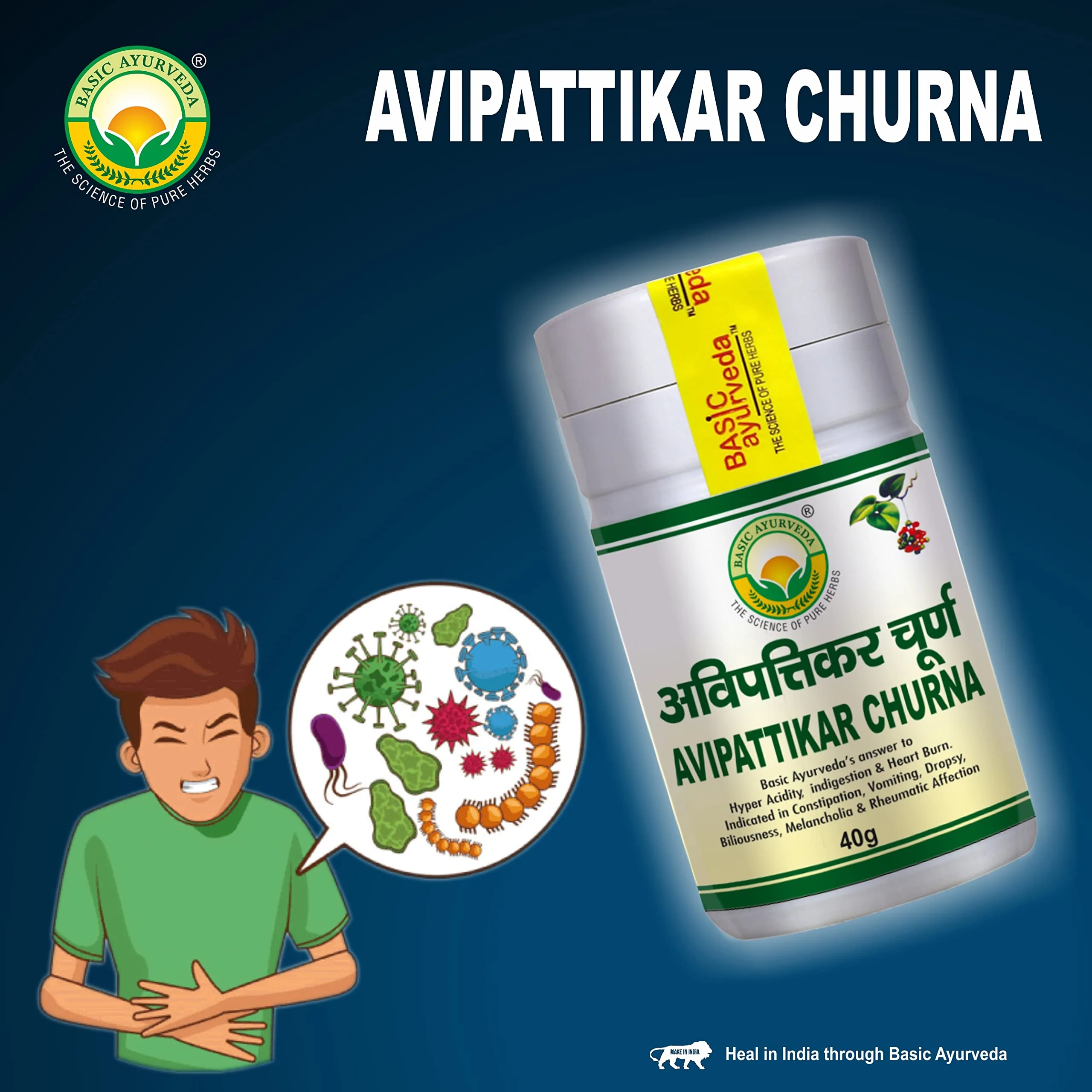 Basic Ayurveda Avipattikar Churna | Herbal Digestive Powder | Pitta Balancing Formula-3