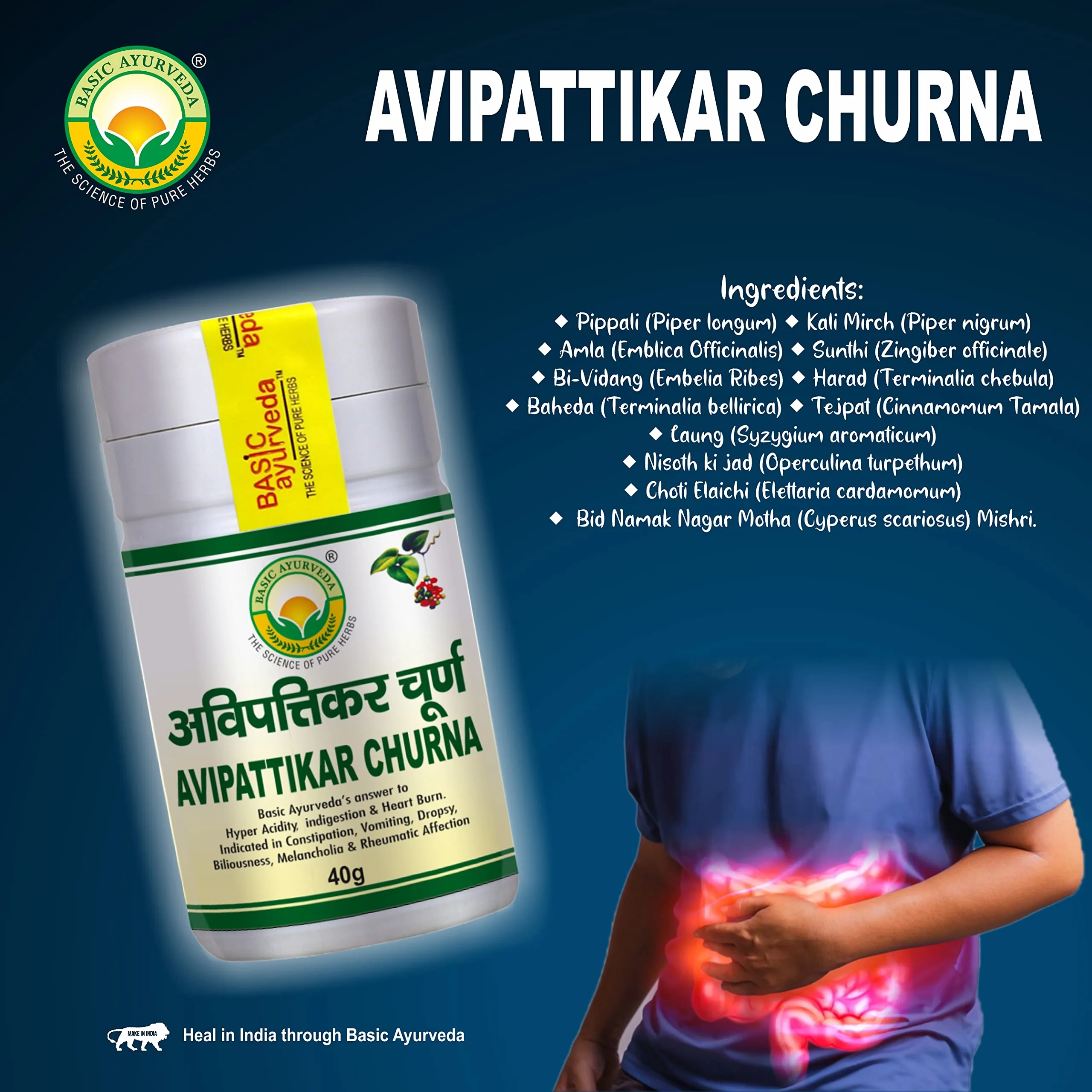 Basic Ayurveda Avipattikar Churna | Herbal Digestive Powder | Pitta Balancing Formula-4