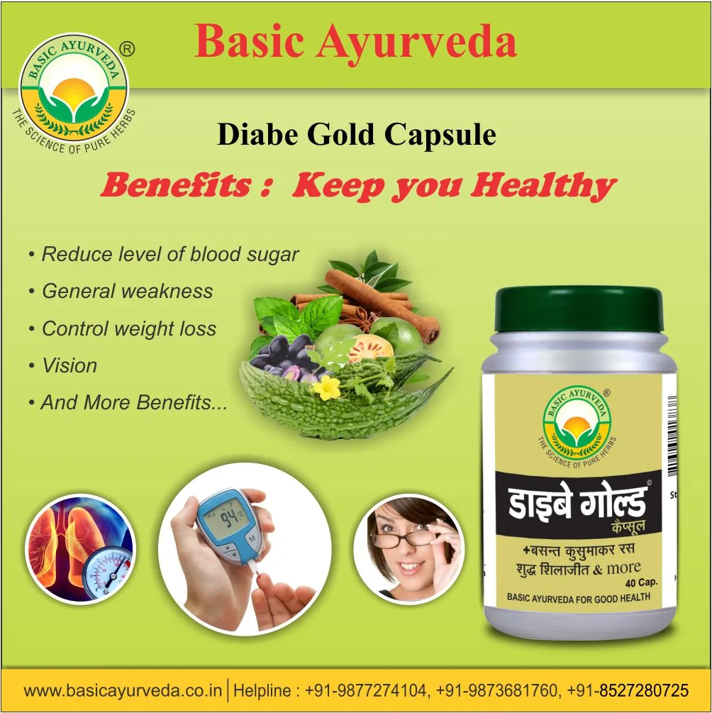 Basic Ayurveda Diabe Gold Capsules | Herbal Blood Sugar Support | Ayurvedic Metabolic Wellness-2