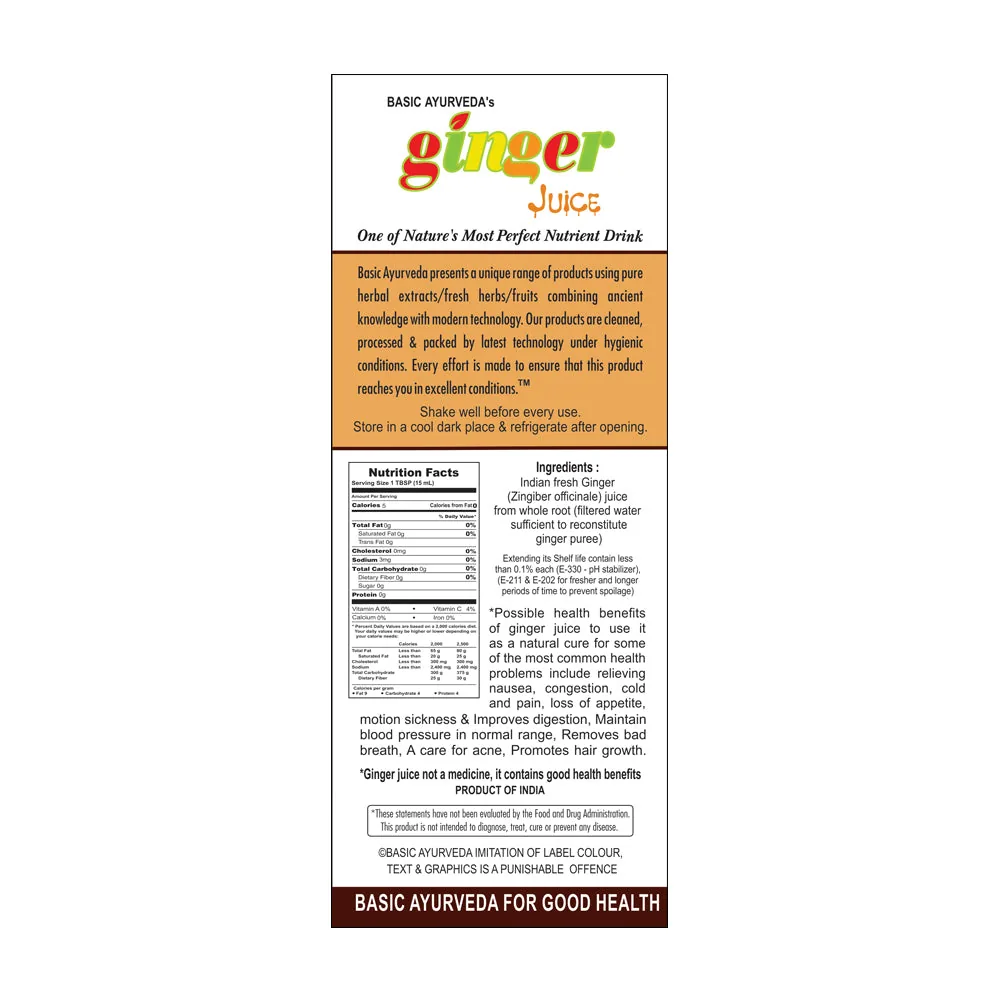 Basic Ayurveda Ginger Juice | Pure Herbal Extract | Digestive Support & Vitality Drink-2