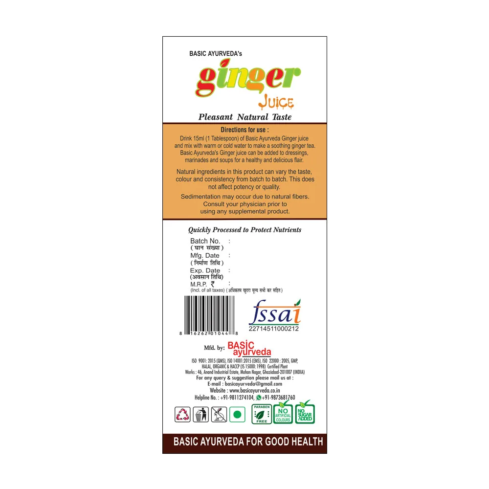 Basic Ayurveda Ginger Juice | Pure Herbal Extract | Digestive Support & Vitality Drink-3