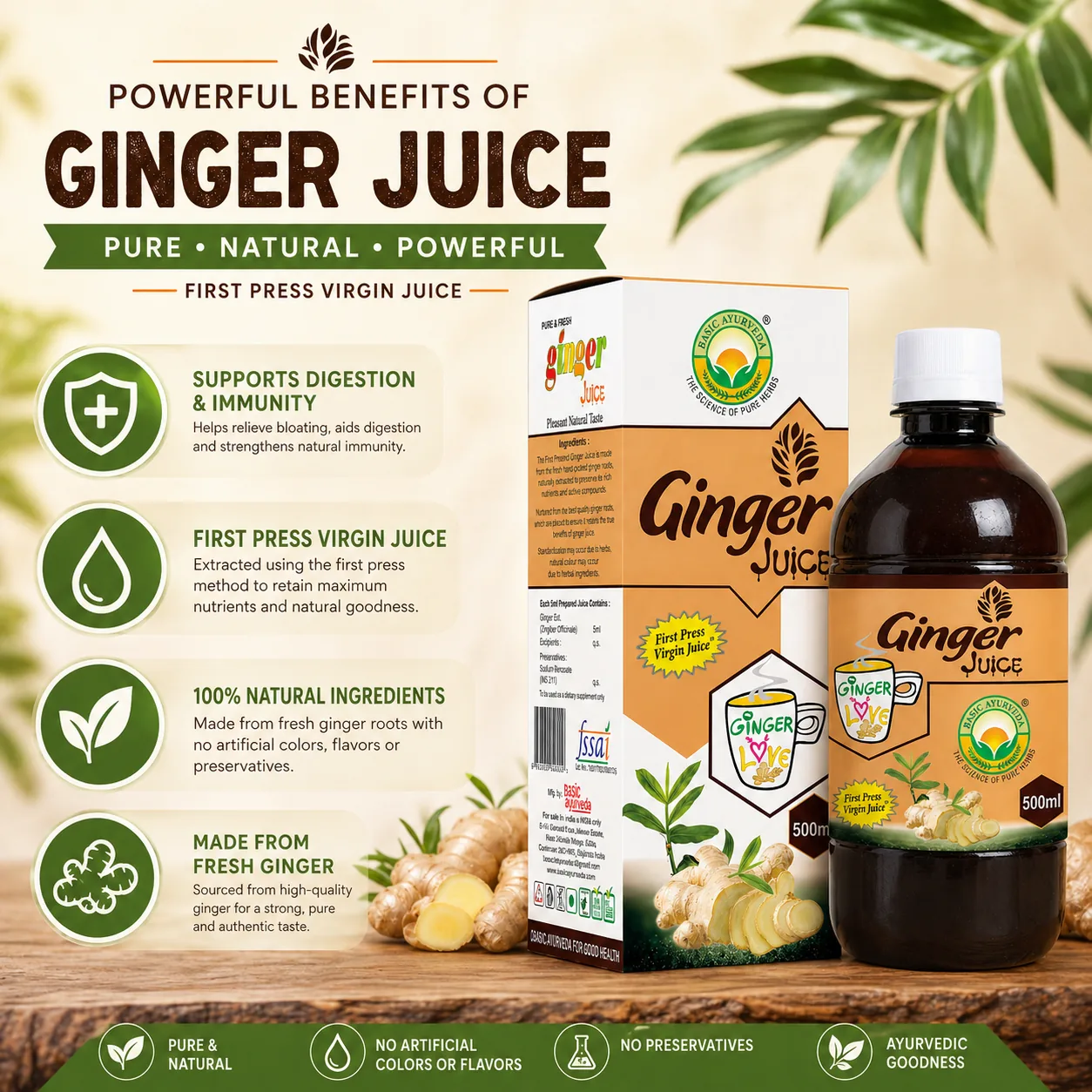 Basic Ayurveda Ginger Juice | Pure Herbal Extract | Digestive Support & Vitality Drink-5