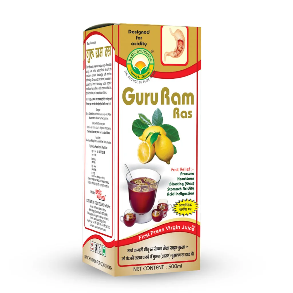 Basic Ayurveda Guru Ram Ras Juice | Herbal Digestive Tonic | Natural Acidity & Gas Relief-2