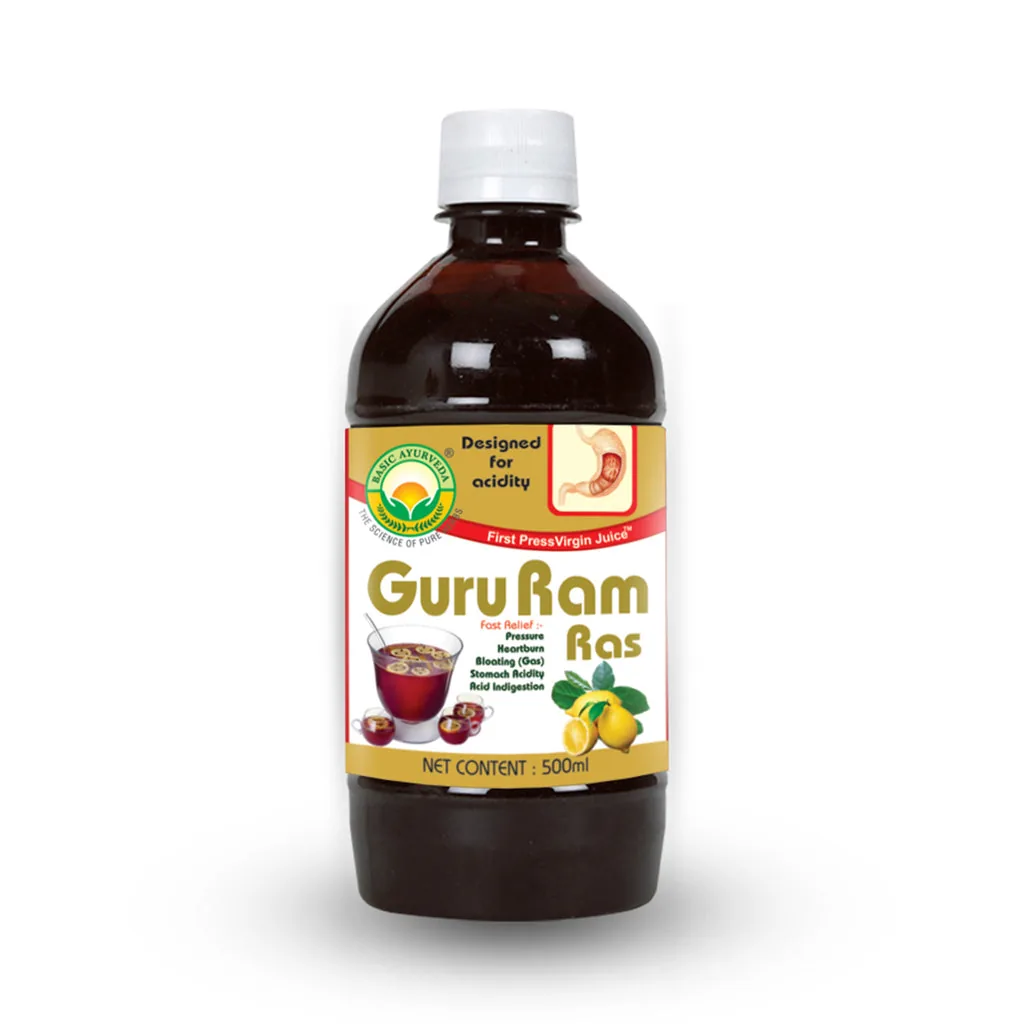 Basic Ayurveda Guru Ram Ras Juice | Herbal Digestive Tonic | Natural Acidity & Gas Relief-3