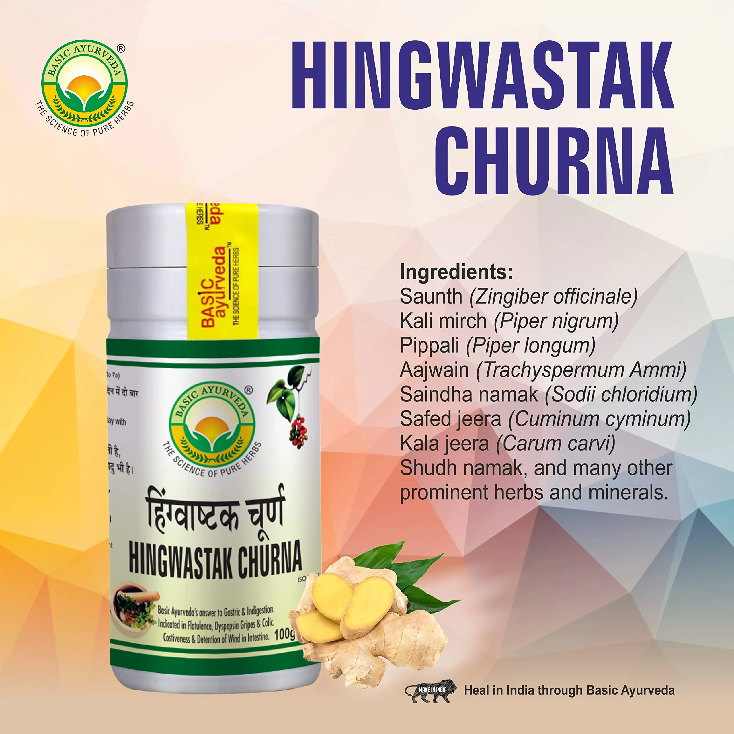 Basic Ayurveda Hingwastak Churna | Traditional Digestive Powder | Natural Gas and Bloating Relief-4