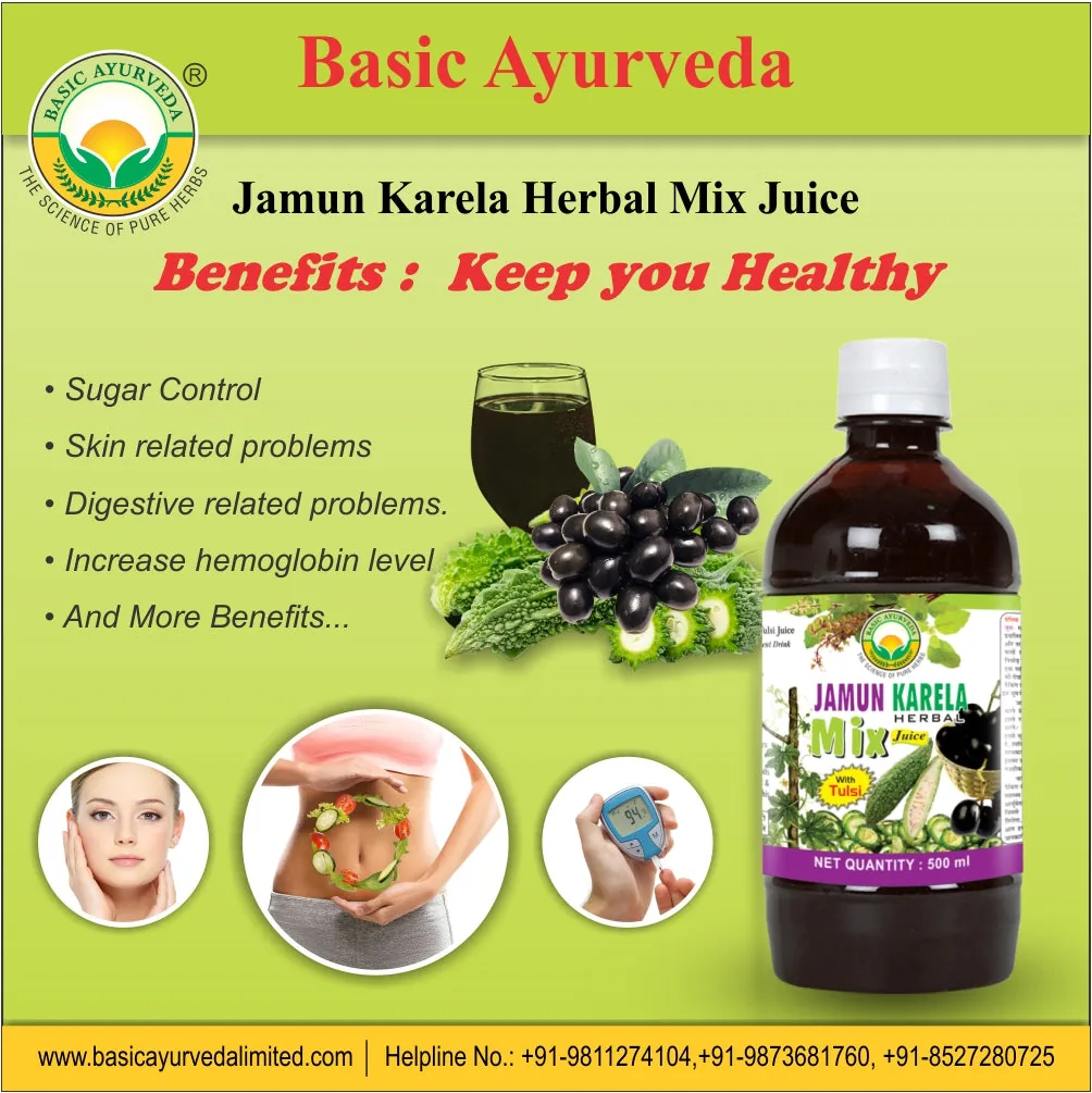Basic Ayurveda Jamun Karela Herbal Mix Juice | Plant-Based Wellness Drink | Traditional Blood Purifier-3