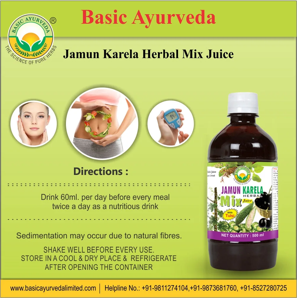 Basic Ayurveda Jamun Karela Herbal Mix Juice | Plant-Based Wellness Drink | Traditional Blood Purifier-4