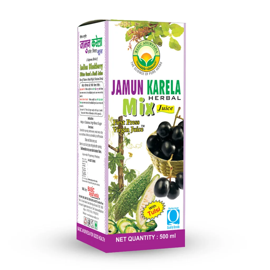 Basic Ayurveda Jamun Karela Herbal Mix Juice | Plant-Based Wellness Drink | Traditional Blood Purifier-2