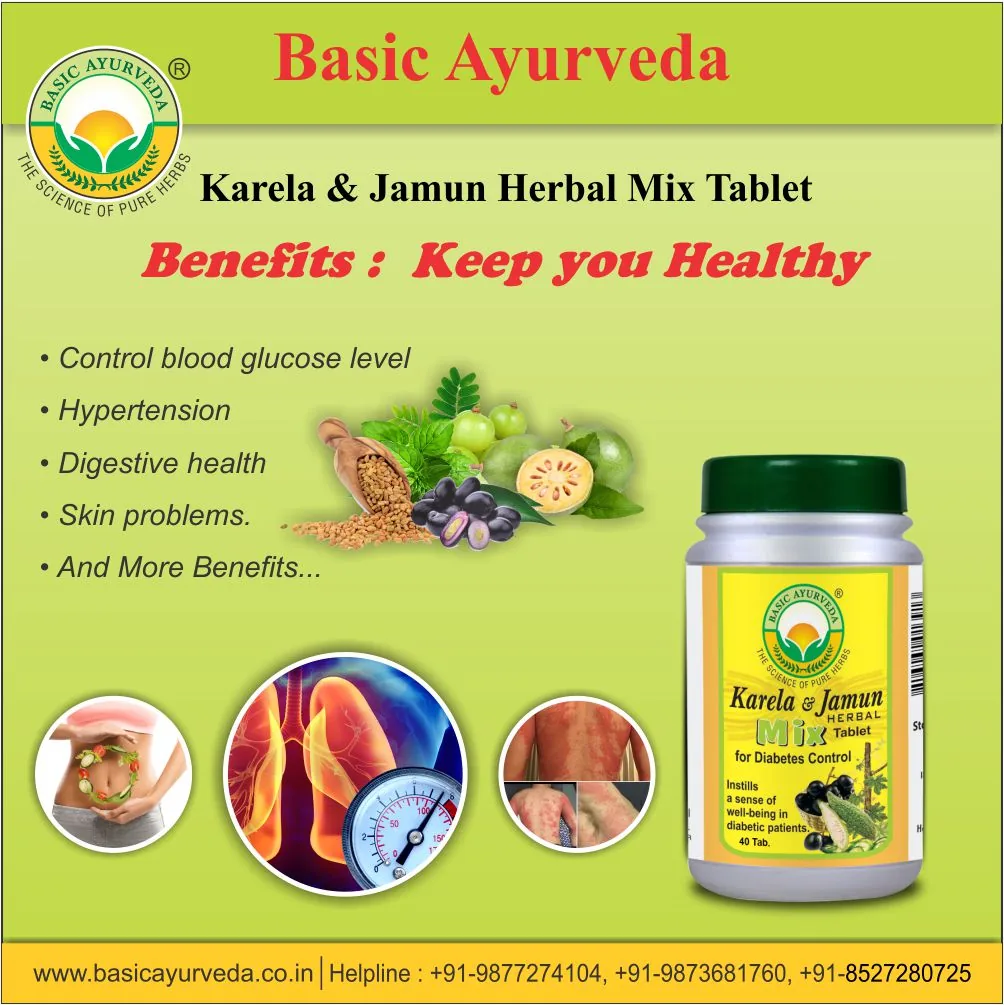 Basic Ayurveda Karela & Jamun Herbal Mix Tablet | Ayurvedic Blood Sugar Support | Traditional Metabolic Wellness Formula-4